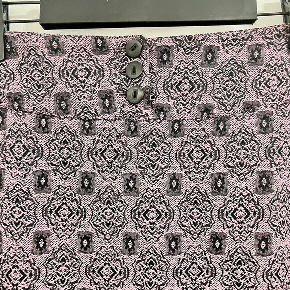 Habitat Vintage Midi Printed Skirt Size M Purple Grunge Whimsy Goth Romantic - Picture 2 of 8